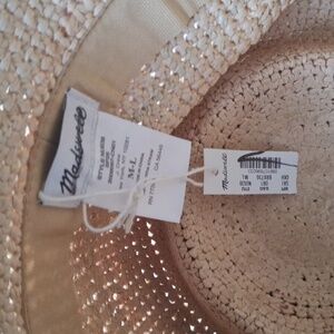 NWT Madewell Lantern Straw Hat Nu638 Raffia Medium Large M L